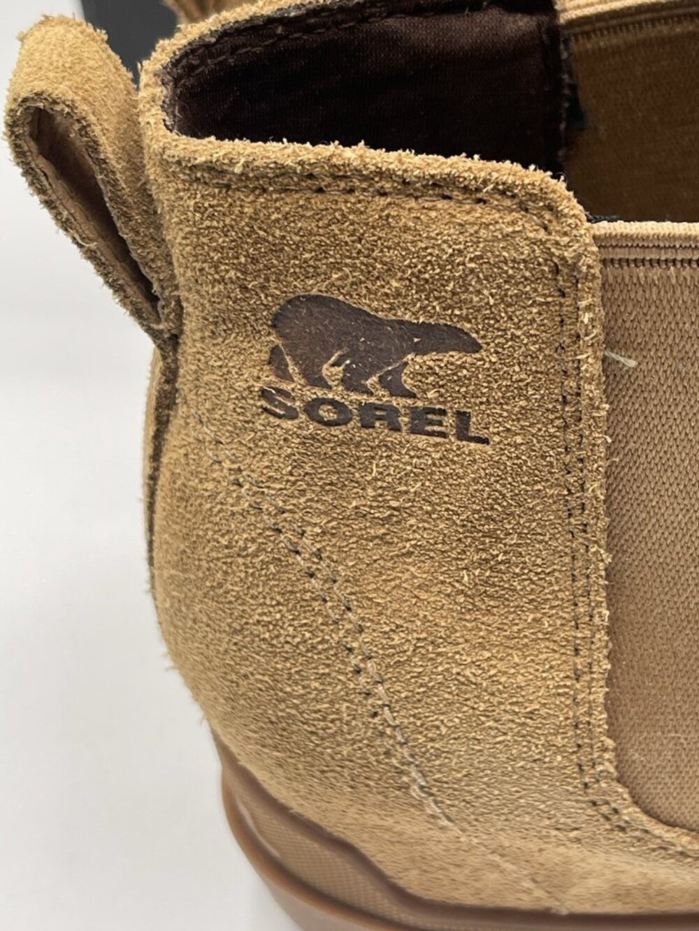 Sorel Women's Evie II Chelsea Boots Womens Size 8 Caribou Buff Gum Leather Suede - Picture 6 of 16